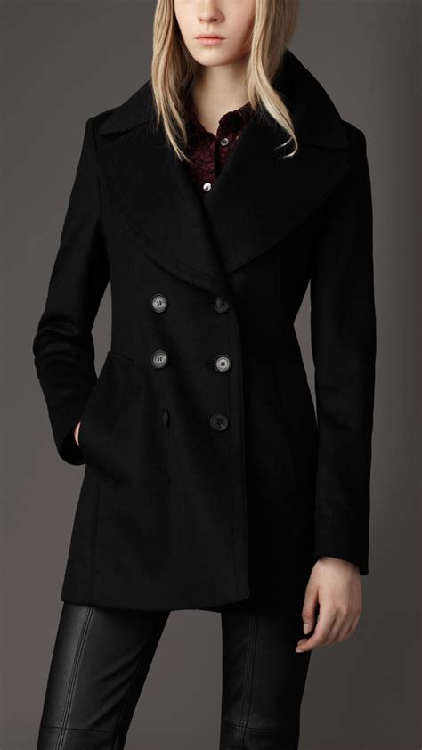 wool burberry pea coat|Burberry pea coat women's.